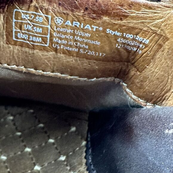 Ariat Ashbourne Briar Leather Clogs Womens Sz EU 38 US 7.5 M Brown Woven Comfort - Picture 14 of 14